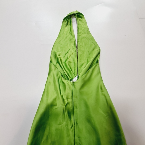 Khanums X Revolve Halter Gown With Slit in Pear Green - Picture 10 of 16